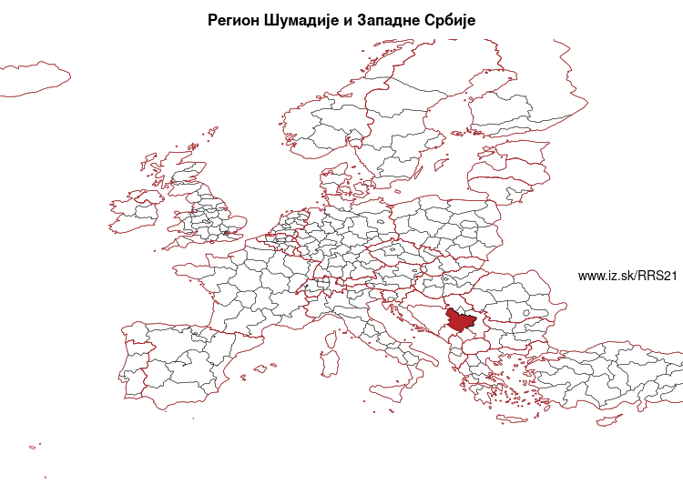 mapka Регион Шумадије и Западне Србије RS21