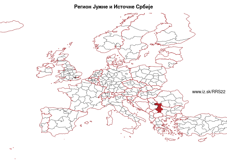 mapka Регион Јужне и Источне Србије RS22