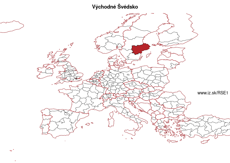 mapka Východné Švédsko SE1