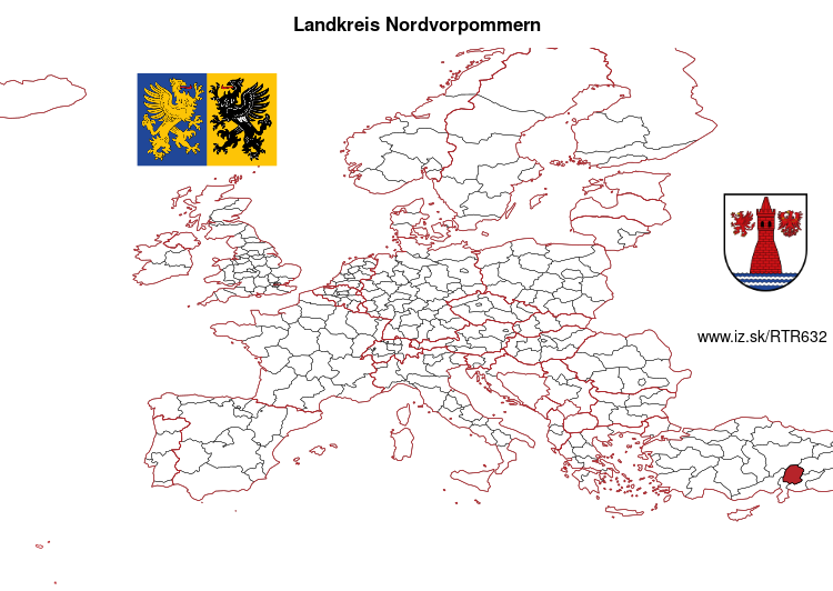 mapka Landkreis Nordvorpommern TR632