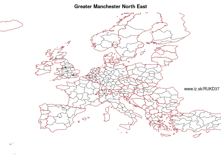 mapka Greater Manchester North East UKD37