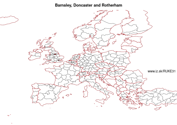 mapka Barnsley, Doncaster and Rotherham UKE31