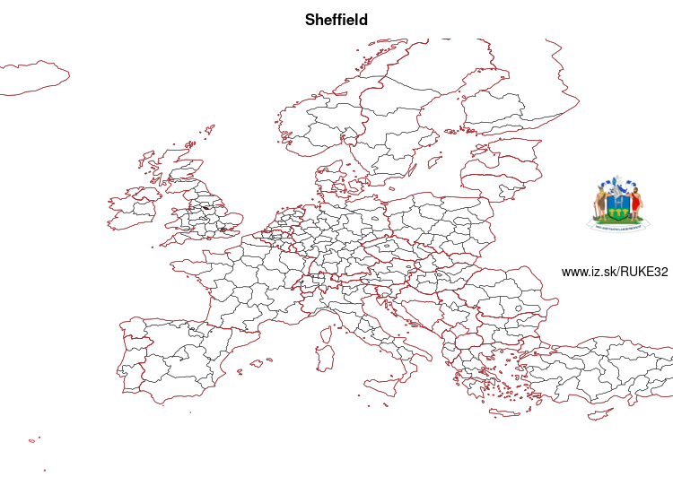 mapka Sheffield UKE32