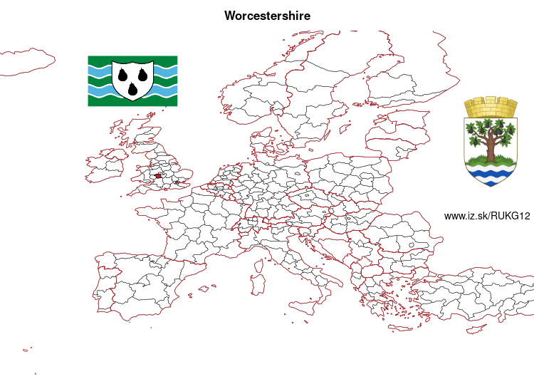 mapka Worcestershire UKG12