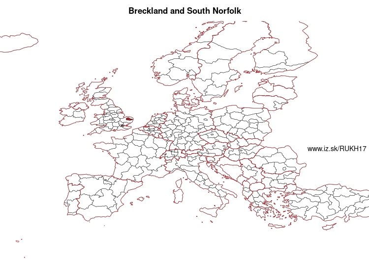 mapka Breckland and South Norfolk UKH17