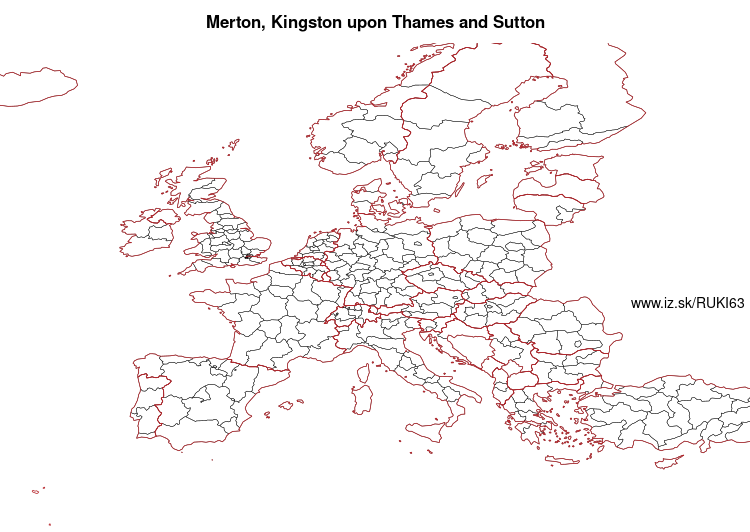 mapka Merton, Kingston upon Thames and Sutton UKI63