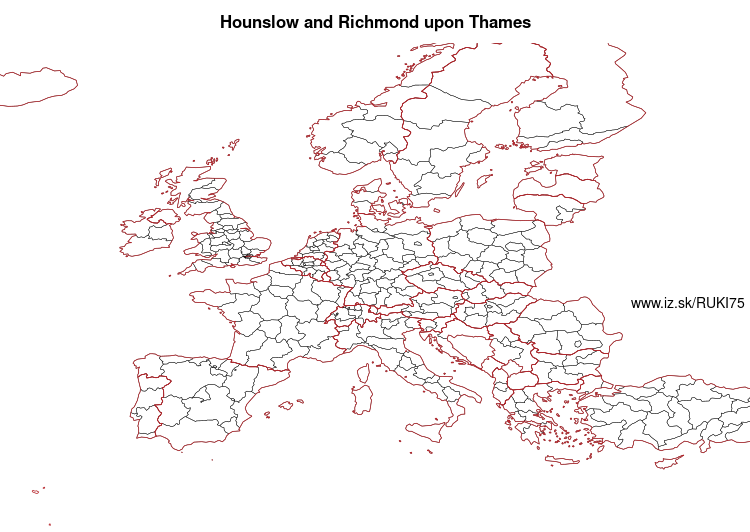 mapka Hounslow and Richmond upon Thames UKI75