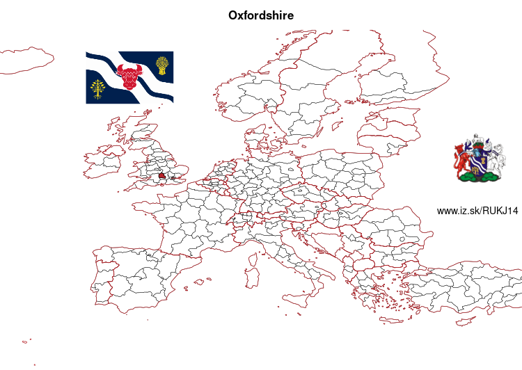 mapka Oxfordshire UKJ14