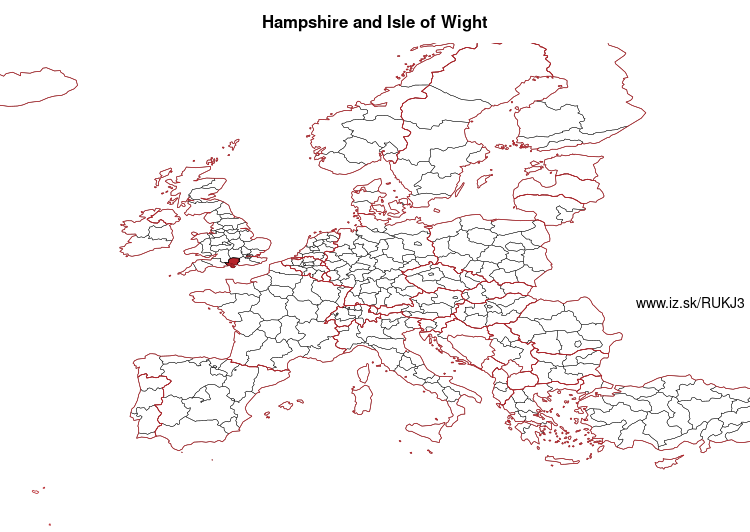 mapka Hampshire and Isle of Wight UKJ3