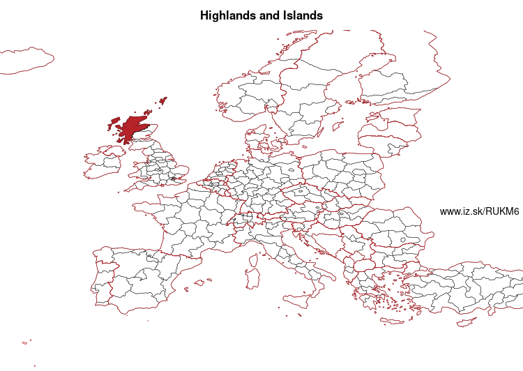 mapka Highlands and Islands UKM6