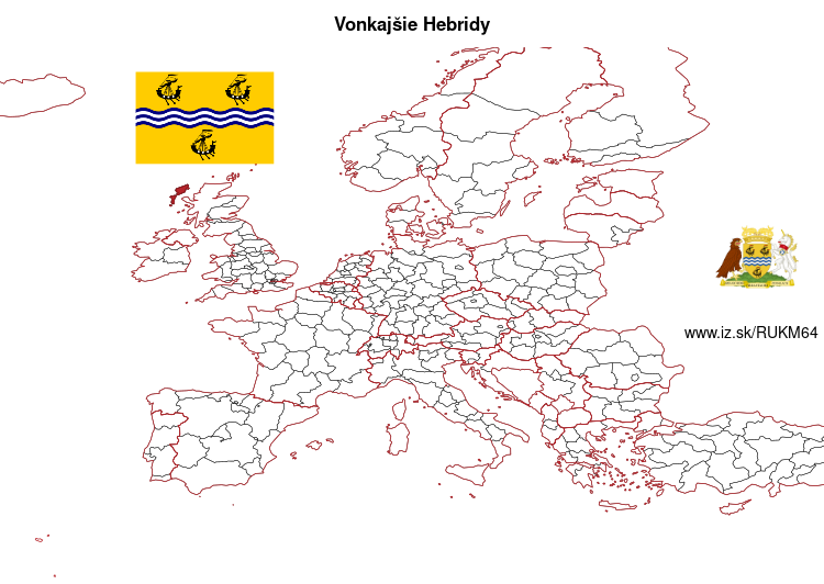 mapka Vonkajšie Hebridy UKM64