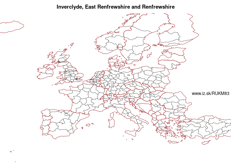 mapka Inverclyde, East Renfrewshire and Renfrewshire UKM83