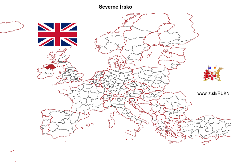 mapka Severné Írsko UKN