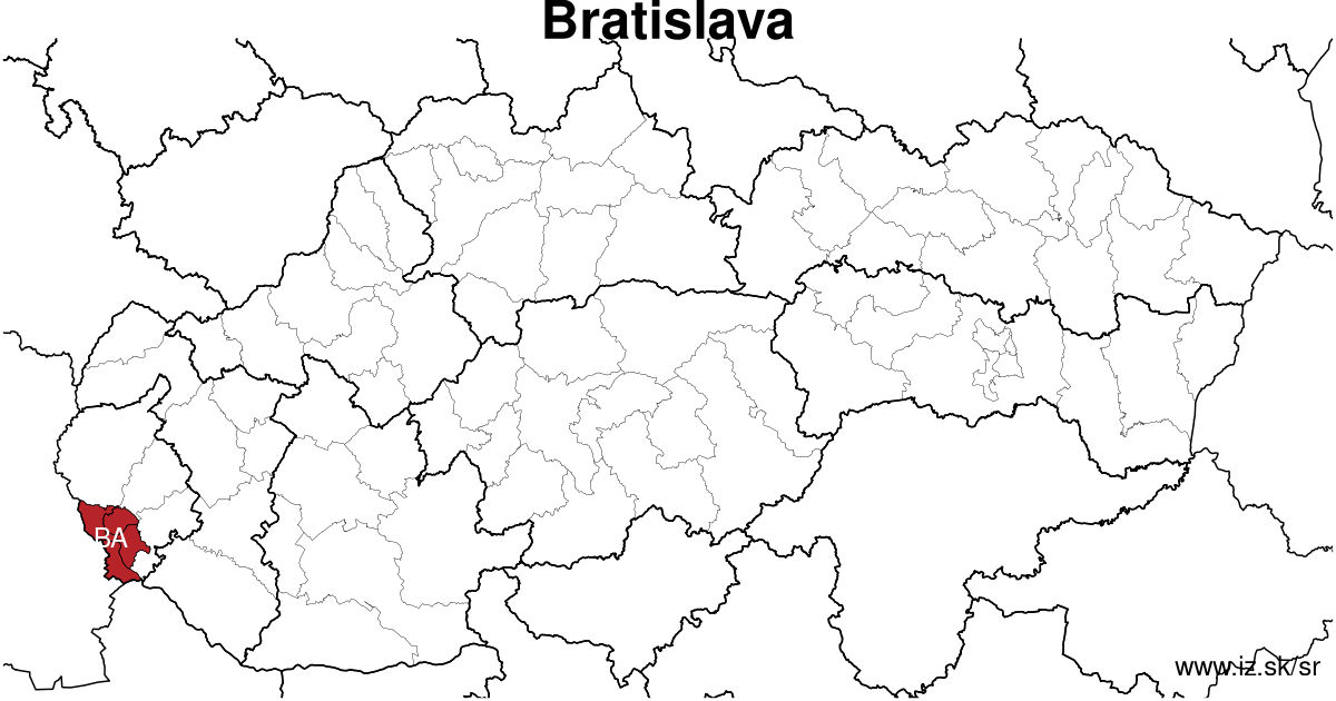 mapa regiónu Bratislava