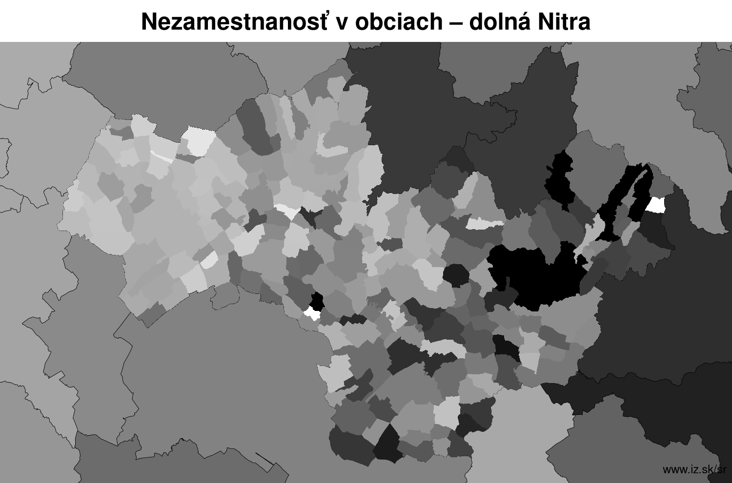 nezamest­nanosť v obciach dolná Nitra LAU2