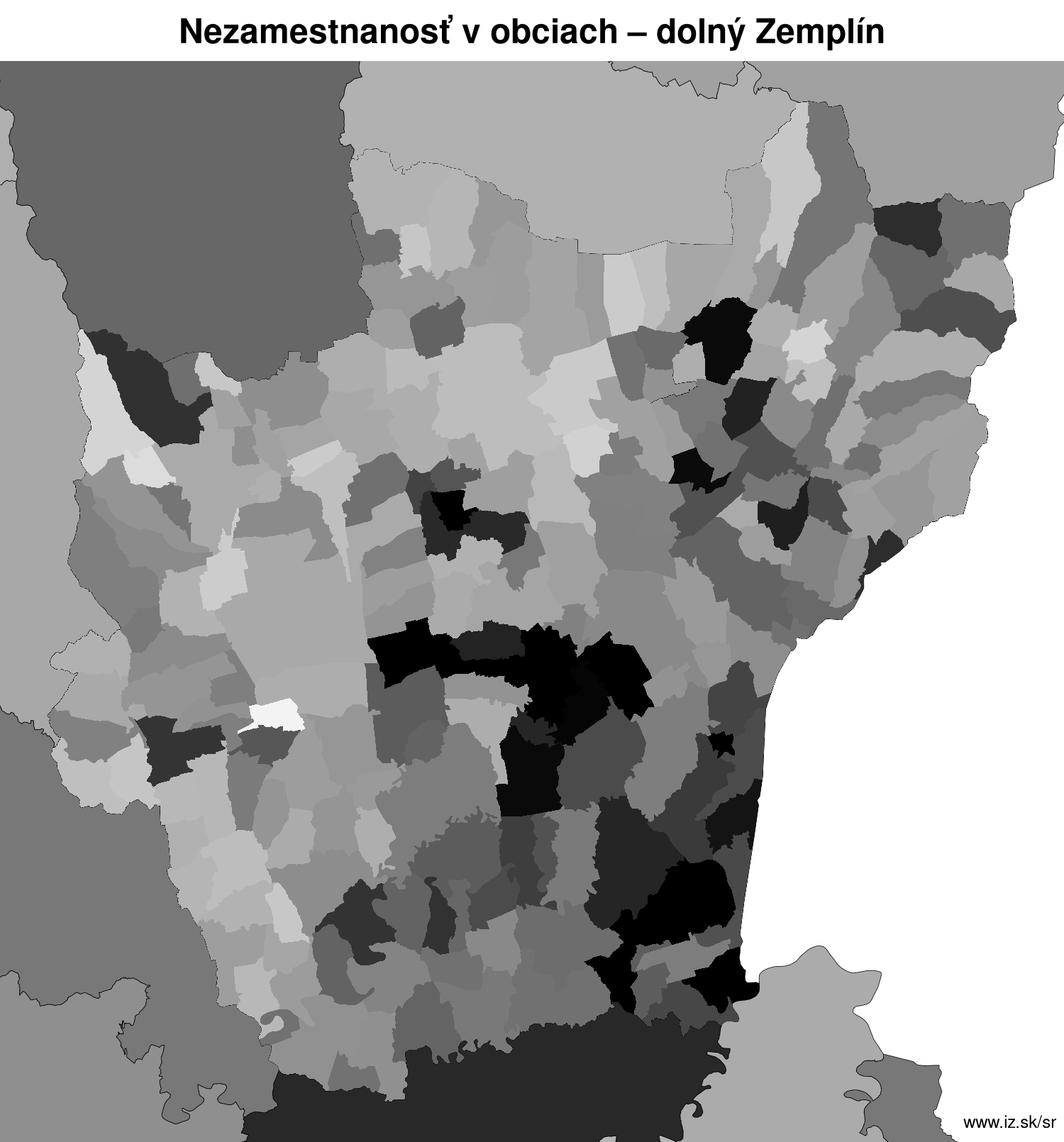 nezamest­nanosť v obciach dolný Zemplín LAU2