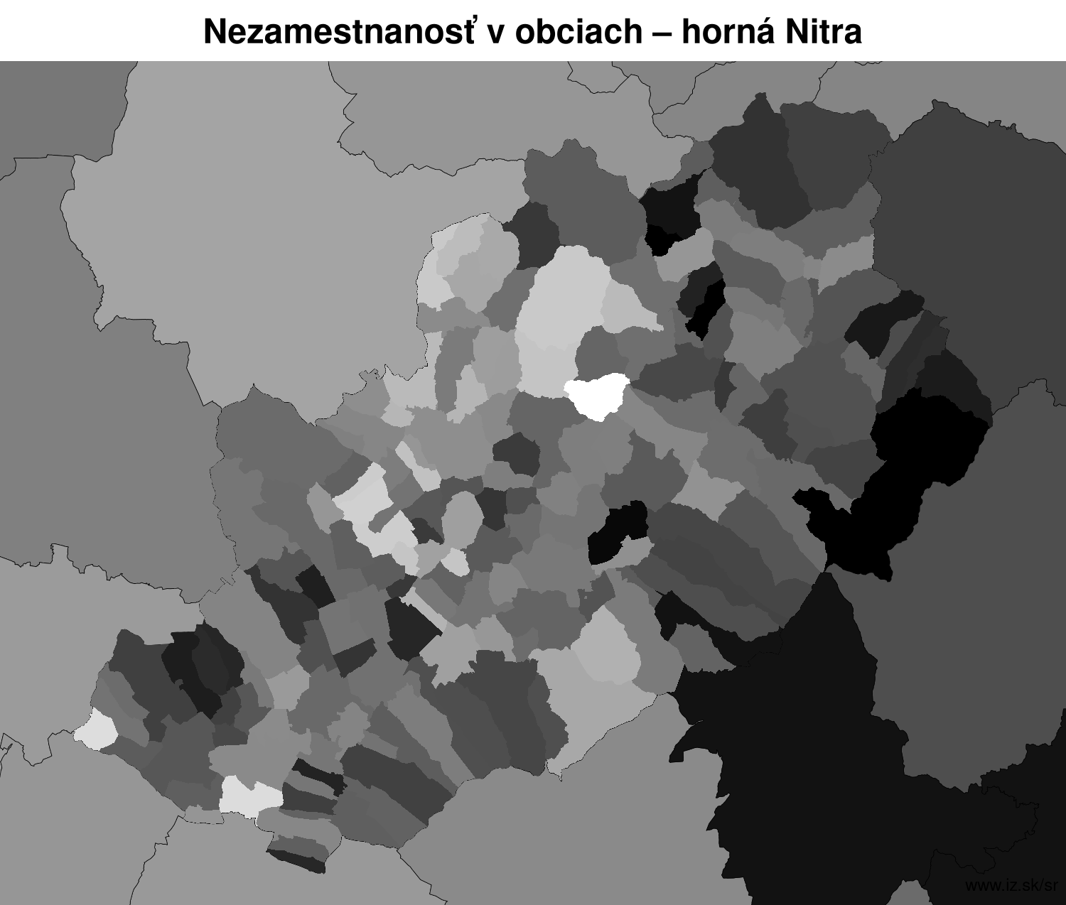 nezamest­nanosť v obciach horná Nitra LAU2