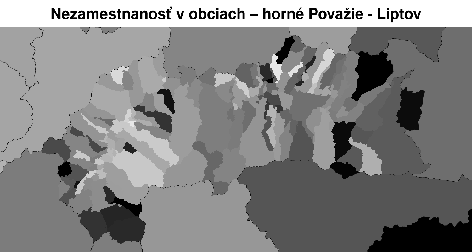 nezamest­nanosť v obciach horné Považie – Liptov LAU2