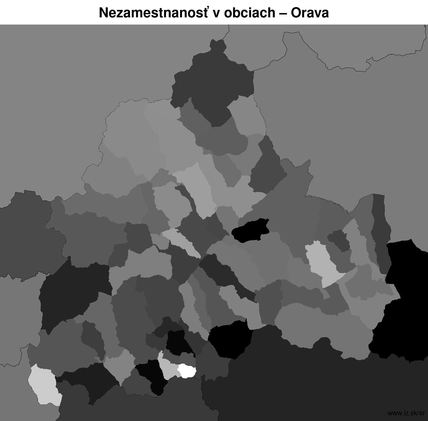 nezamest­nanosť v obciach Orava LAU2