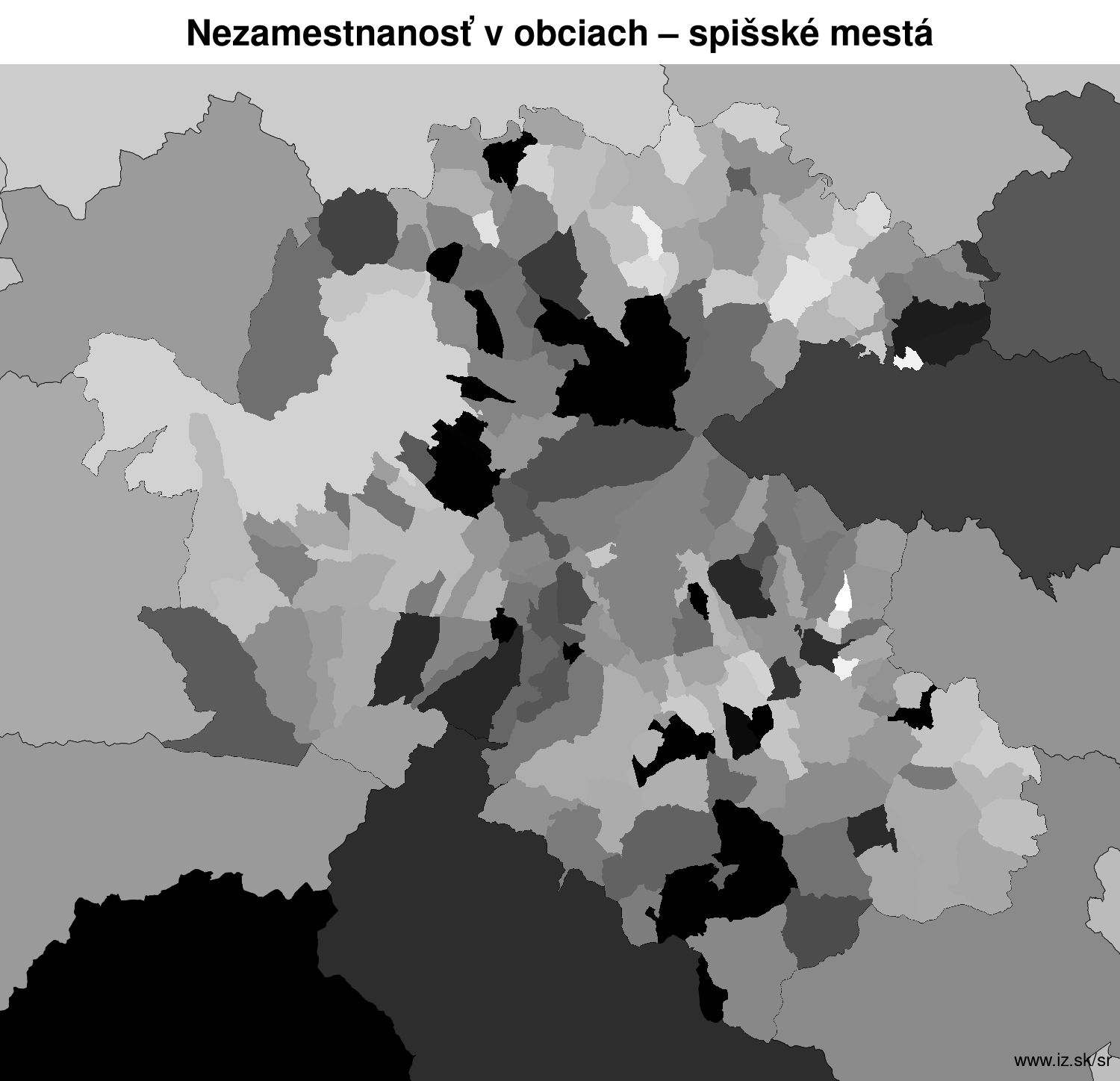 nezamest­nanosť v obciach spišské mestá LAU2