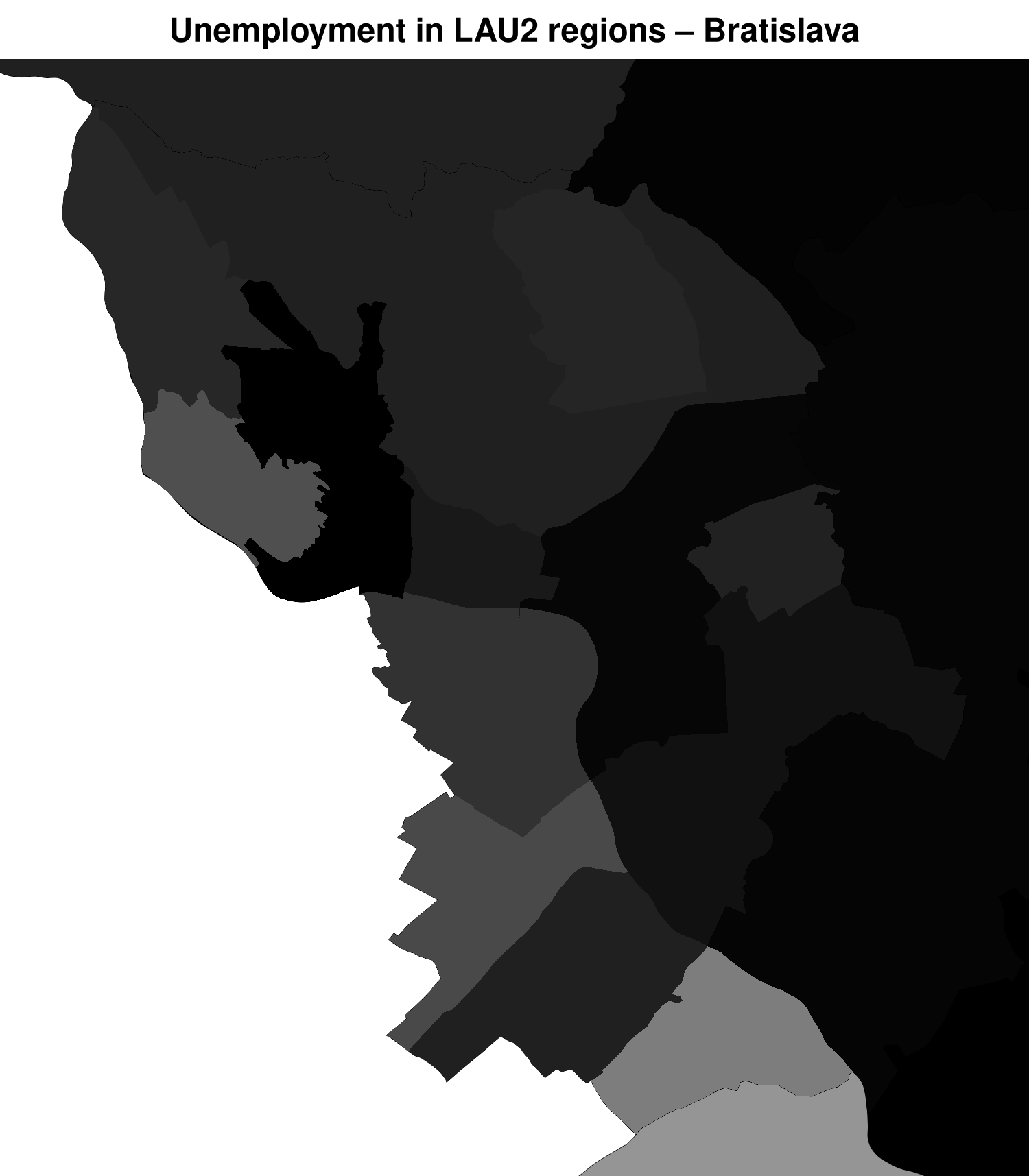 unemployment in LAU2 regions Bratislava LAU2