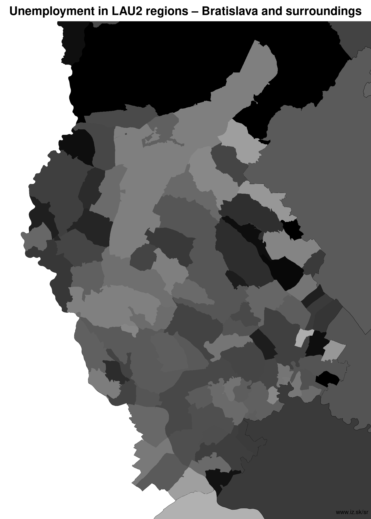 unemployment in LAU2 regions Bratislava and surroundings LAU2