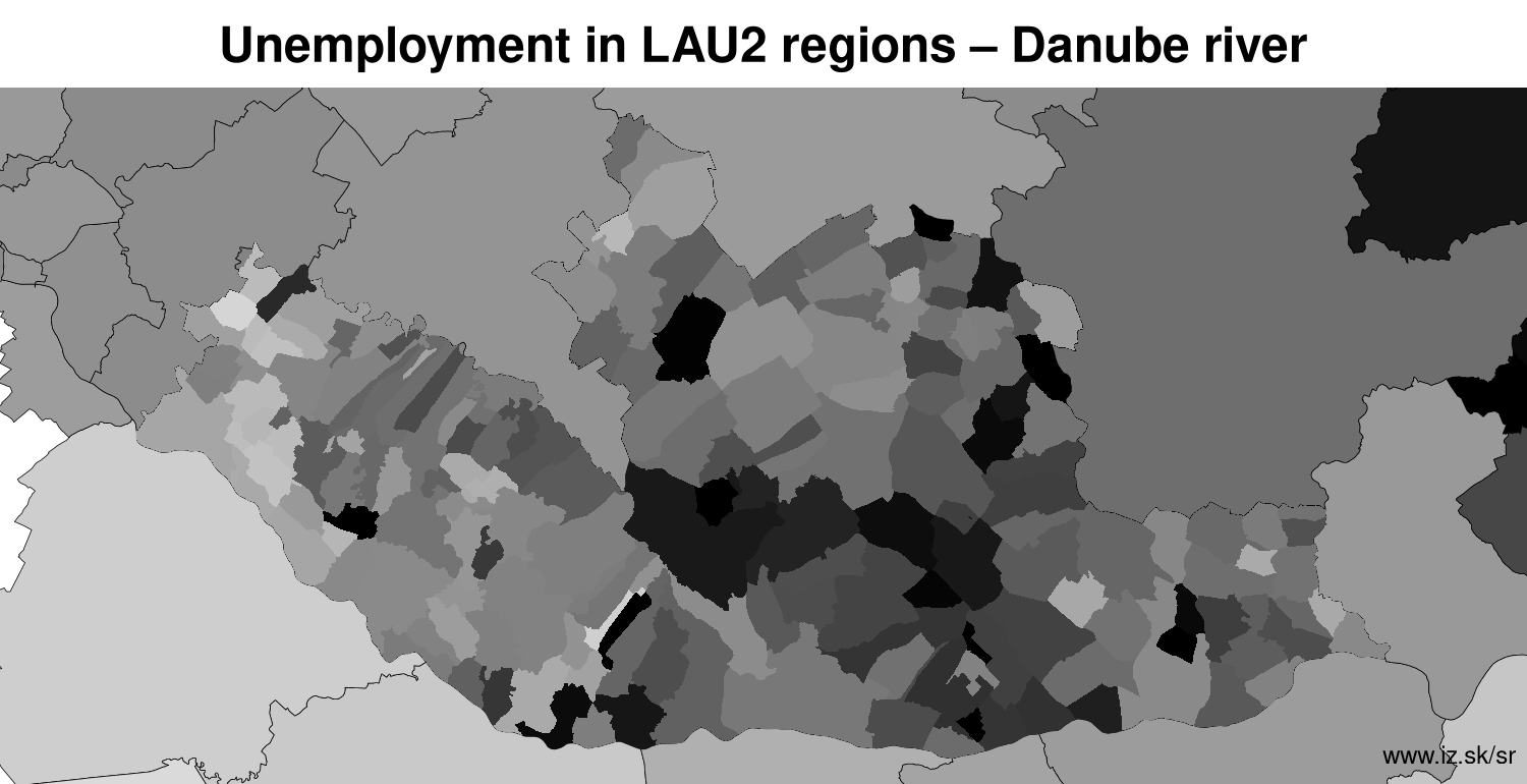 unemployment in LAU2 regions Danube river LAU2