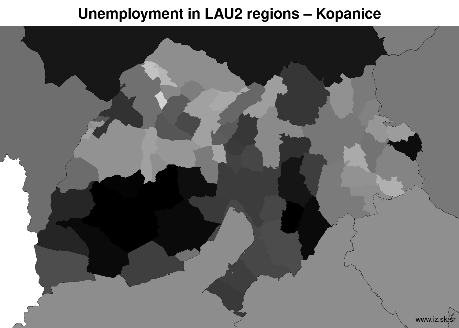unemployment in LAU2 regions Kopanice LAU2