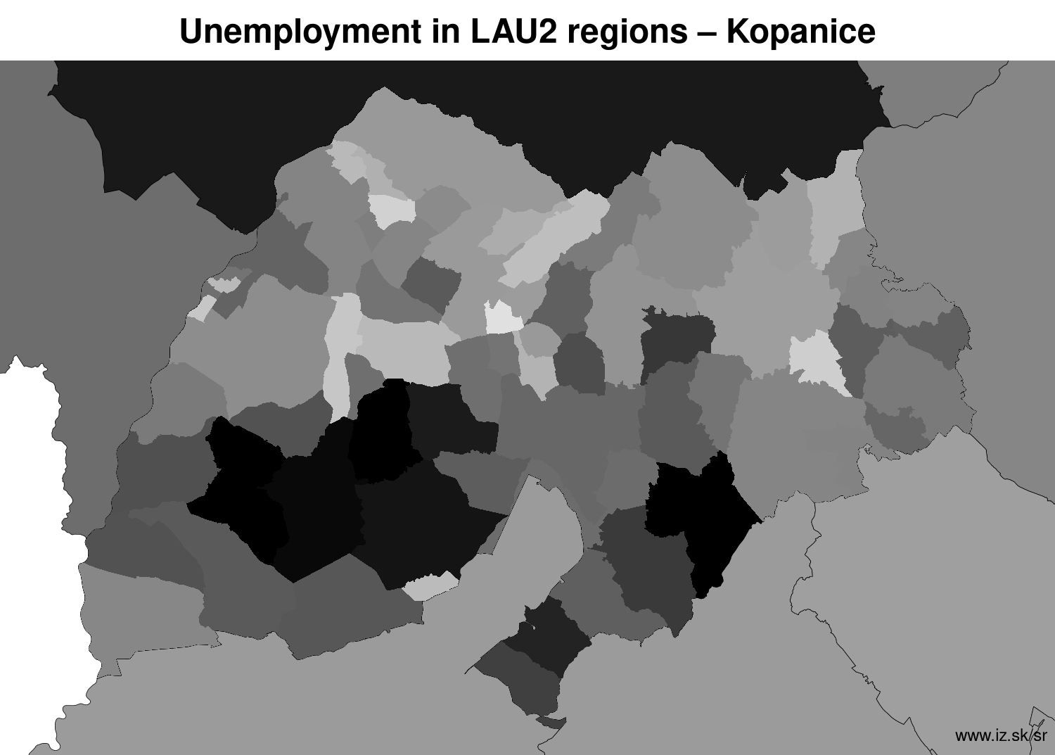 unemployment in LAU2 regions Kopanice LAU2