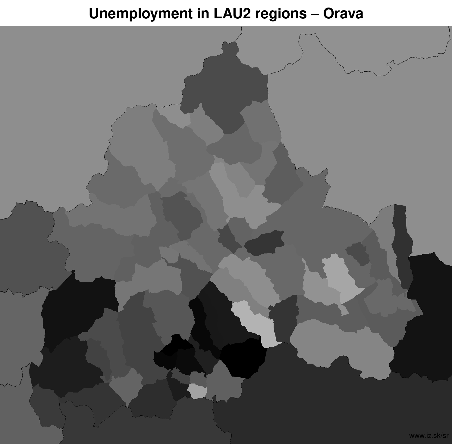 unemployment in LAU2 regions Orava LAU2