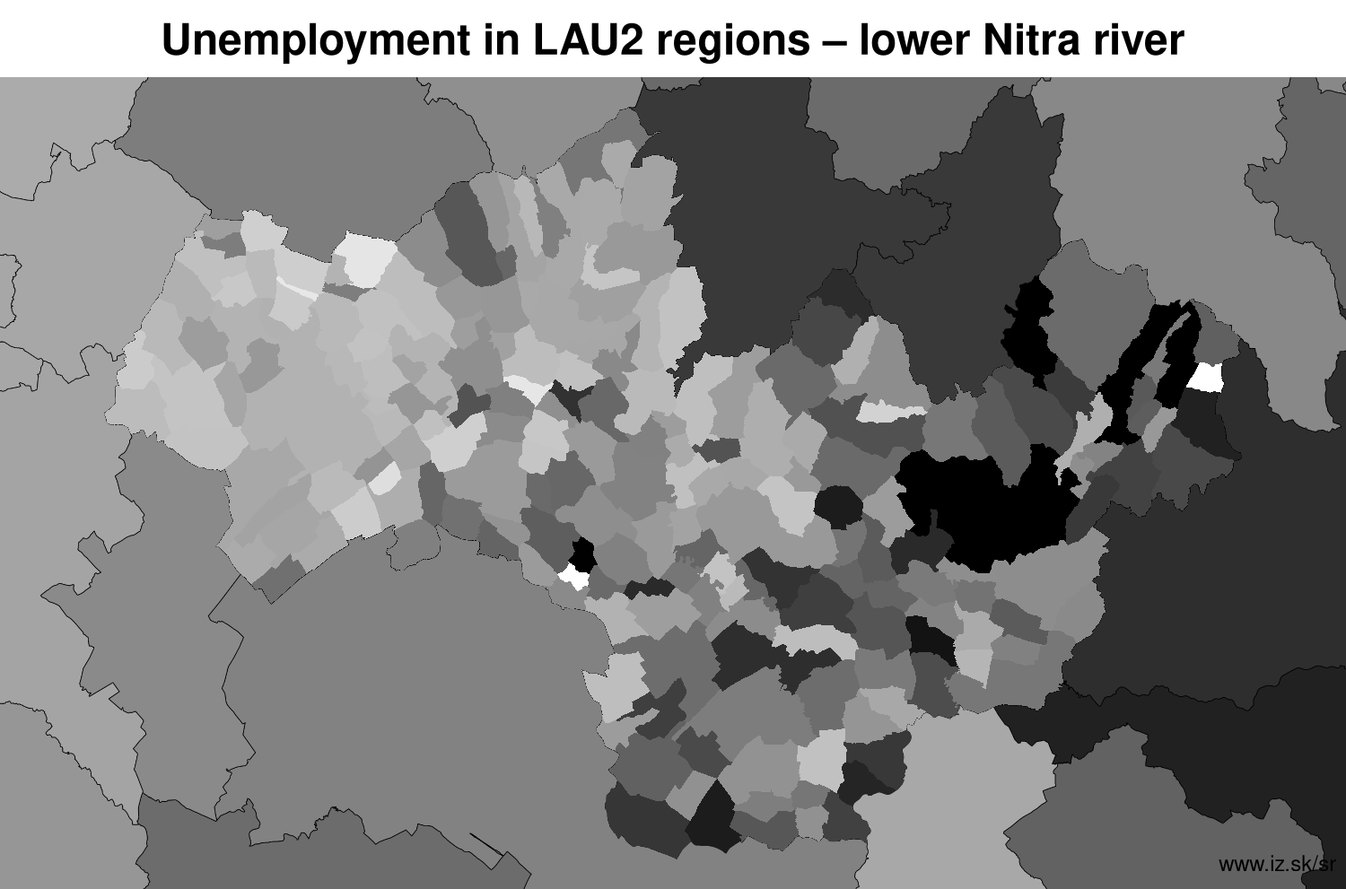 unemployment in LAU2 regions lower Nitra river LAU2