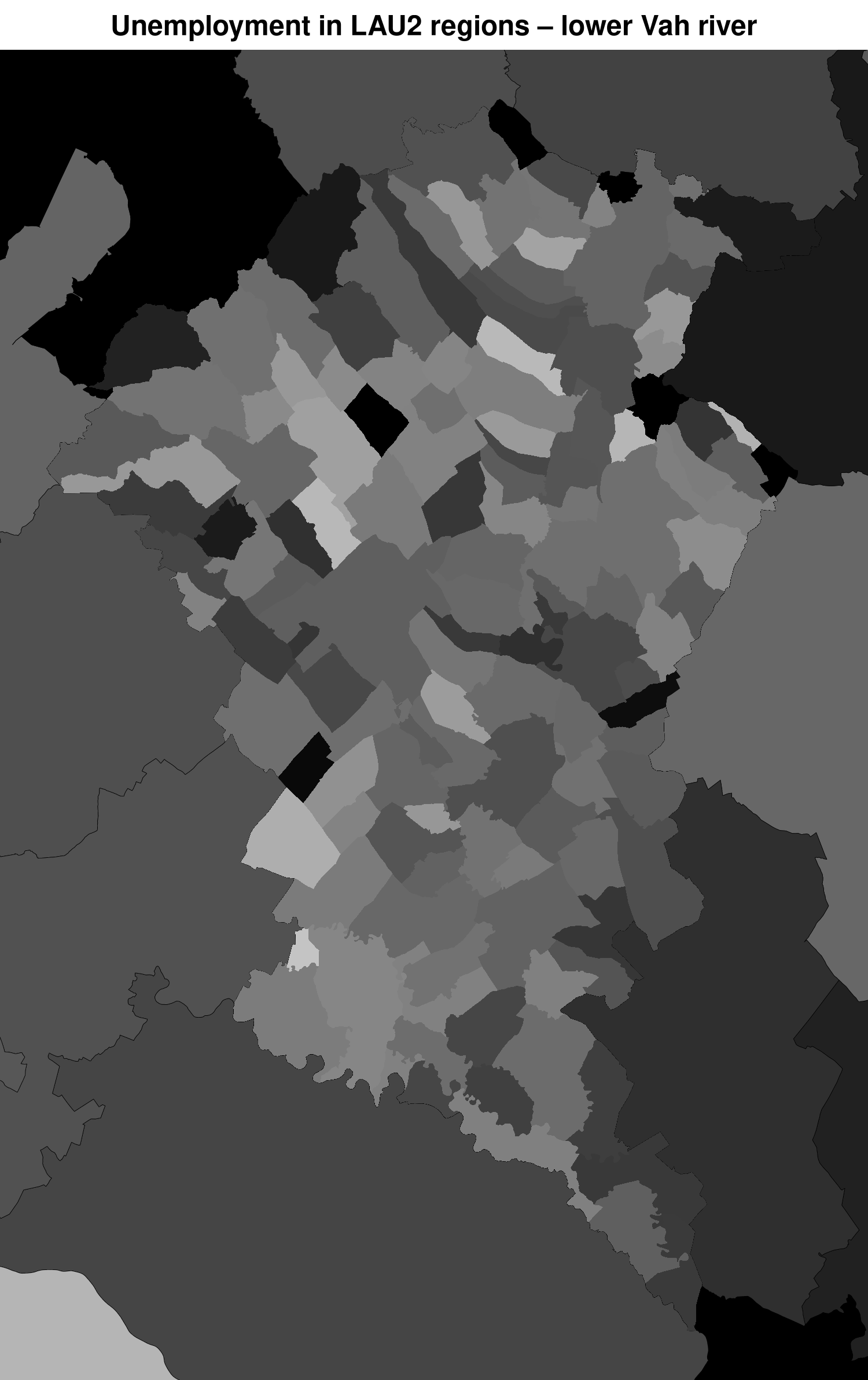 unemployment in LAU2 regions lower Vah river LAU2