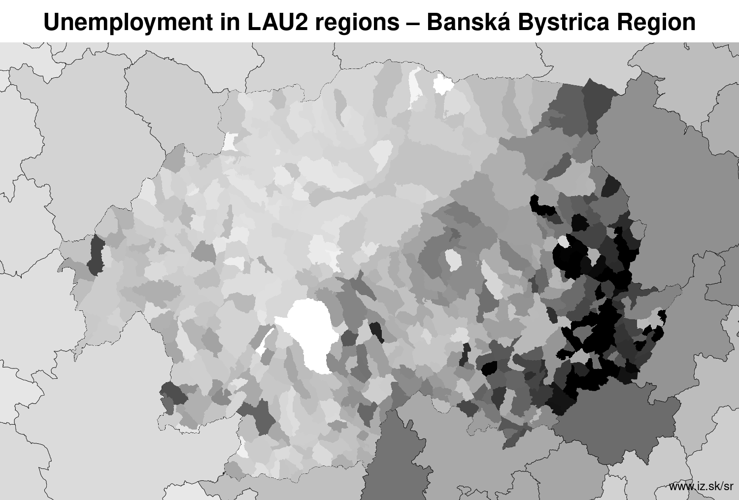 unemployment in LAU2 regions Banská Bystrica Region LAU2