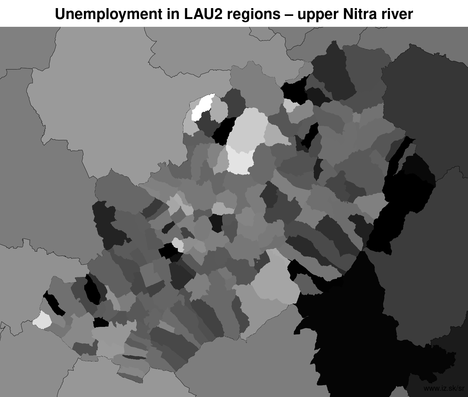 unemployment in LAU2 regions upper Nitra river LAU2