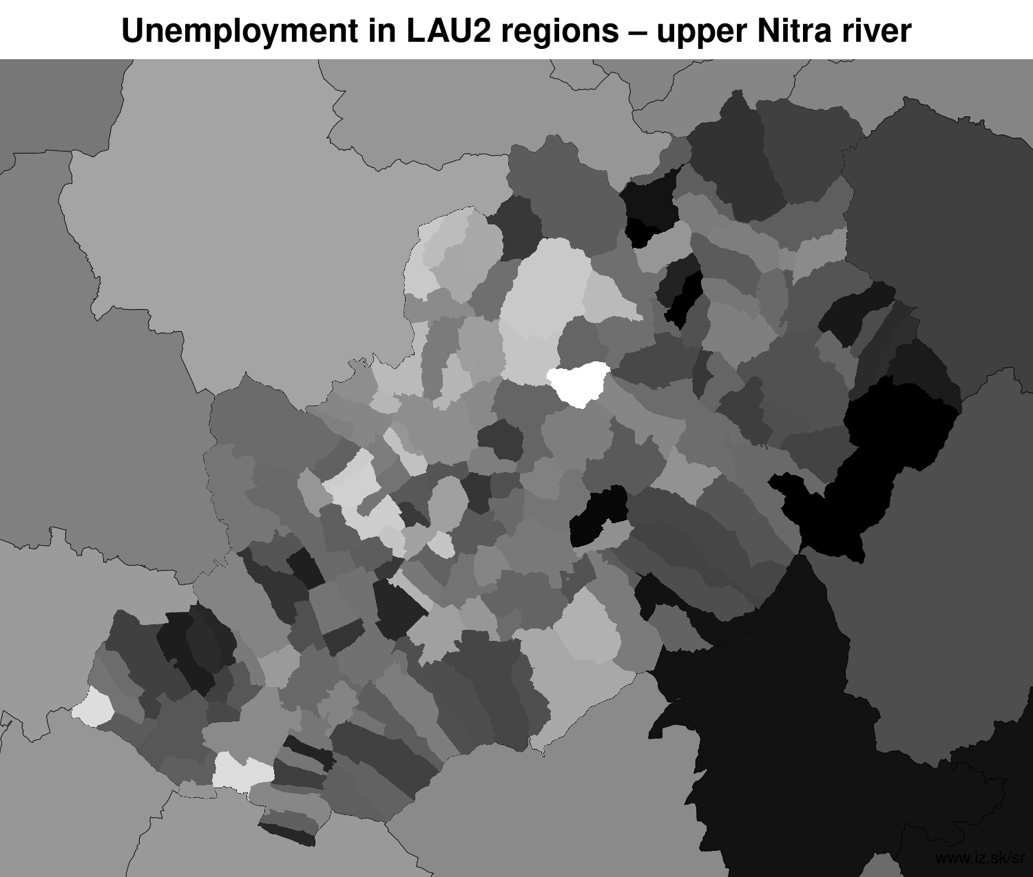 unemployment in LAU2 regions upper Nitra river LAU2