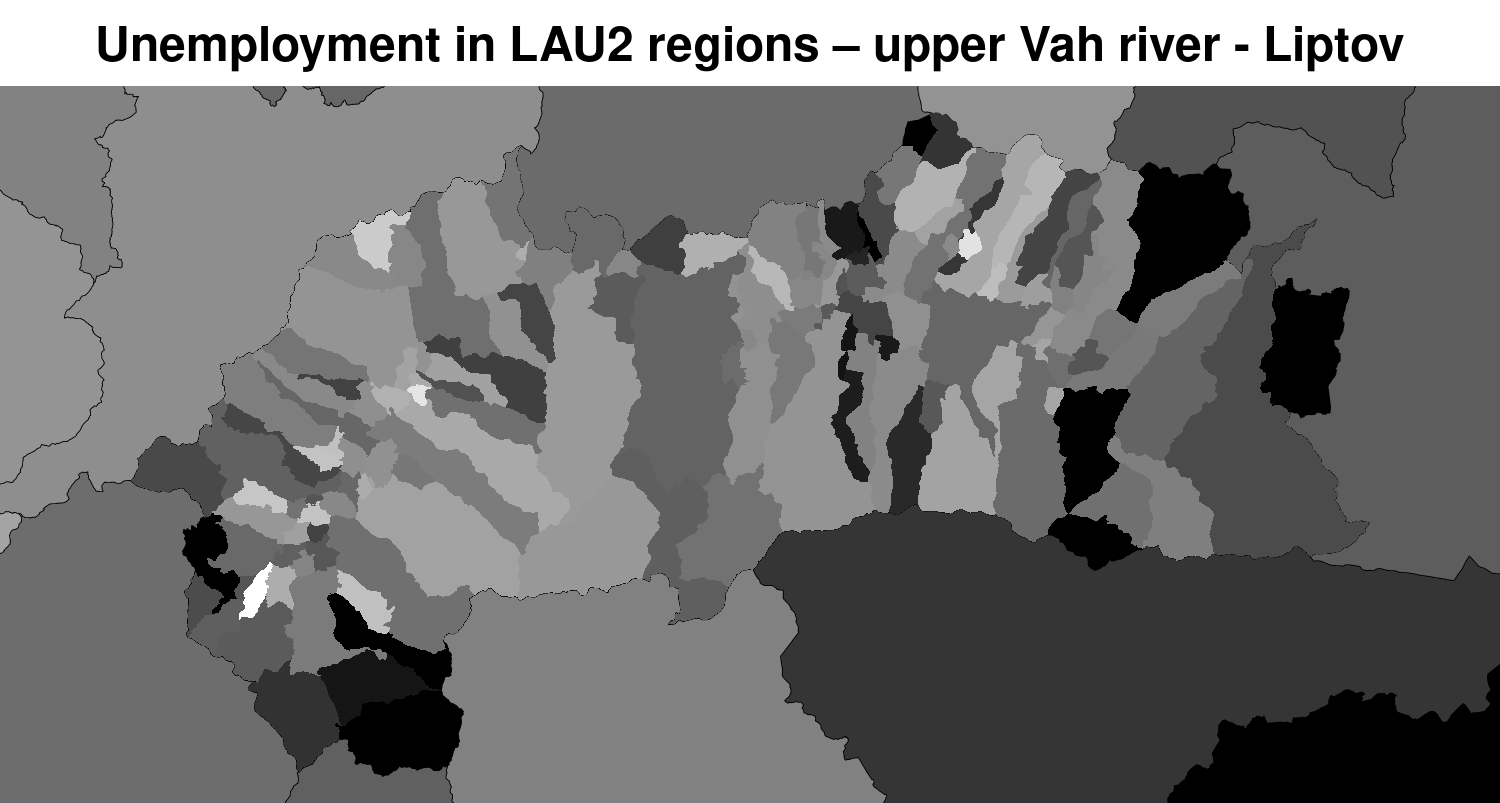 unemployment in LAU2 regions upper Vah river – Liptov LAU2