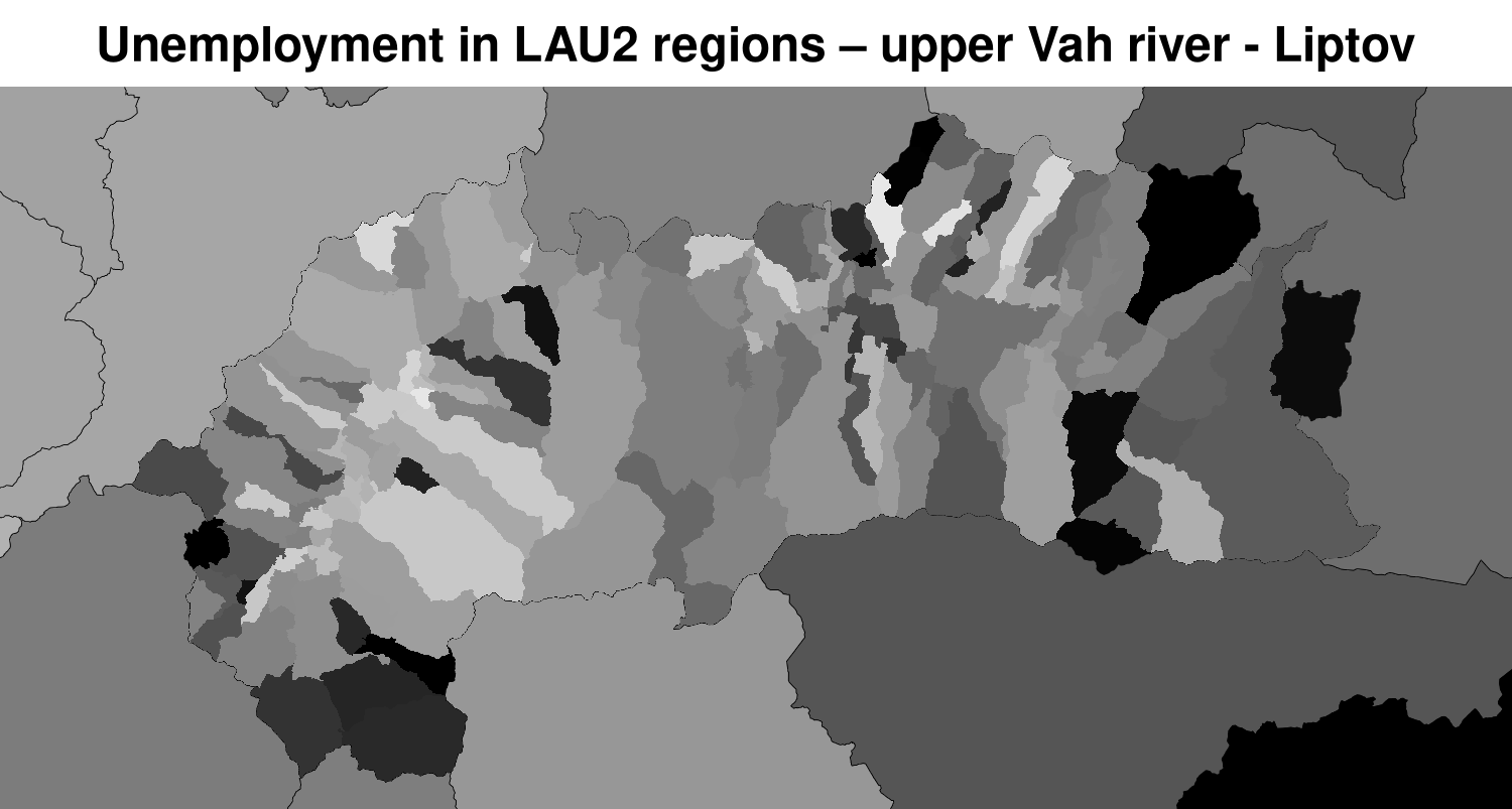 unemployment in LAU2 regions upper Vah river – Liptov LAU2