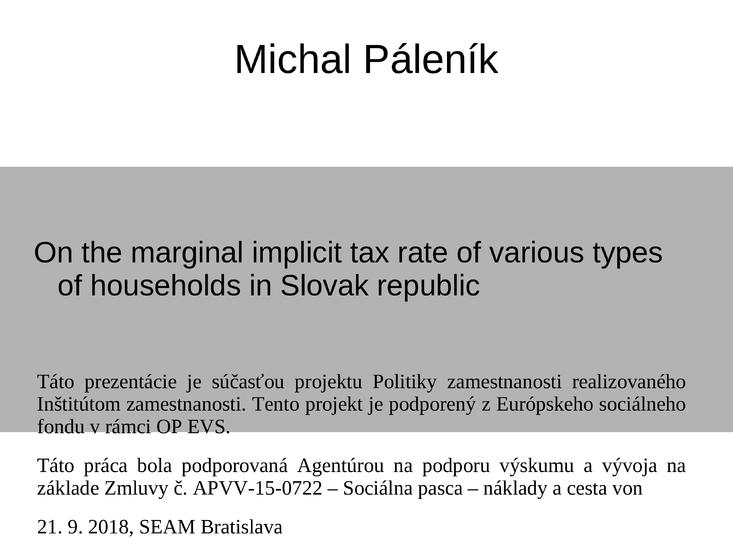 M. Páleník – implicit tax rate