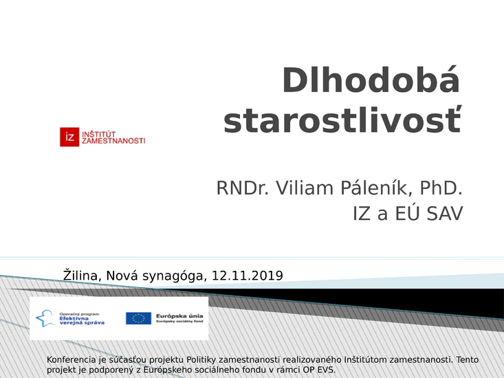 Úvodná pred­náška k dlhodobej starostlivosti – 2019 november